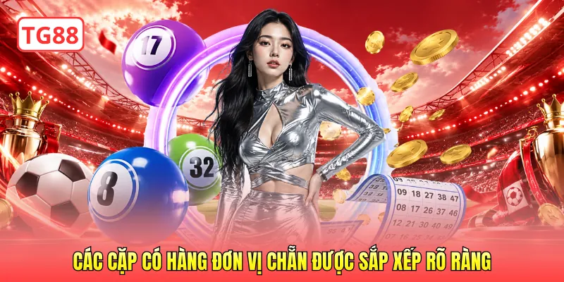 Các cặp có hàng đơn vị chẵn được sắp xếp rõ ràng